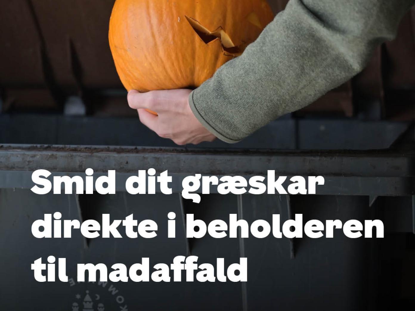 Smid dit græskar direkte i beholderen til madaffald.